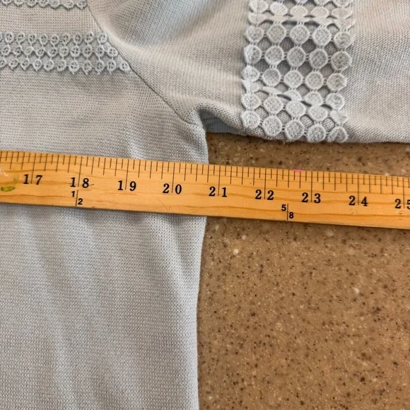Talbots Soft blue/green Knit Top size Large - Picture 4 of 7